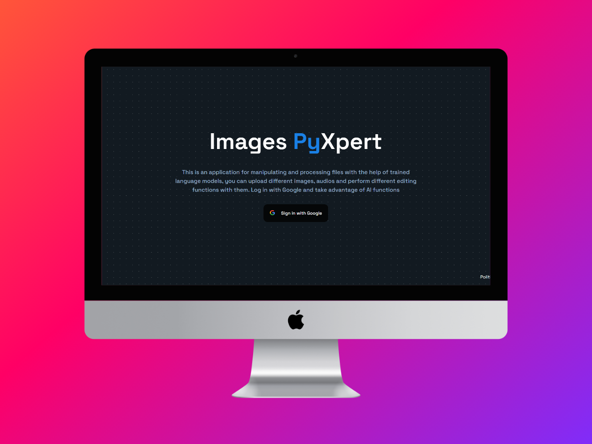 Captura de pantalla del proyecto Images PyXpert