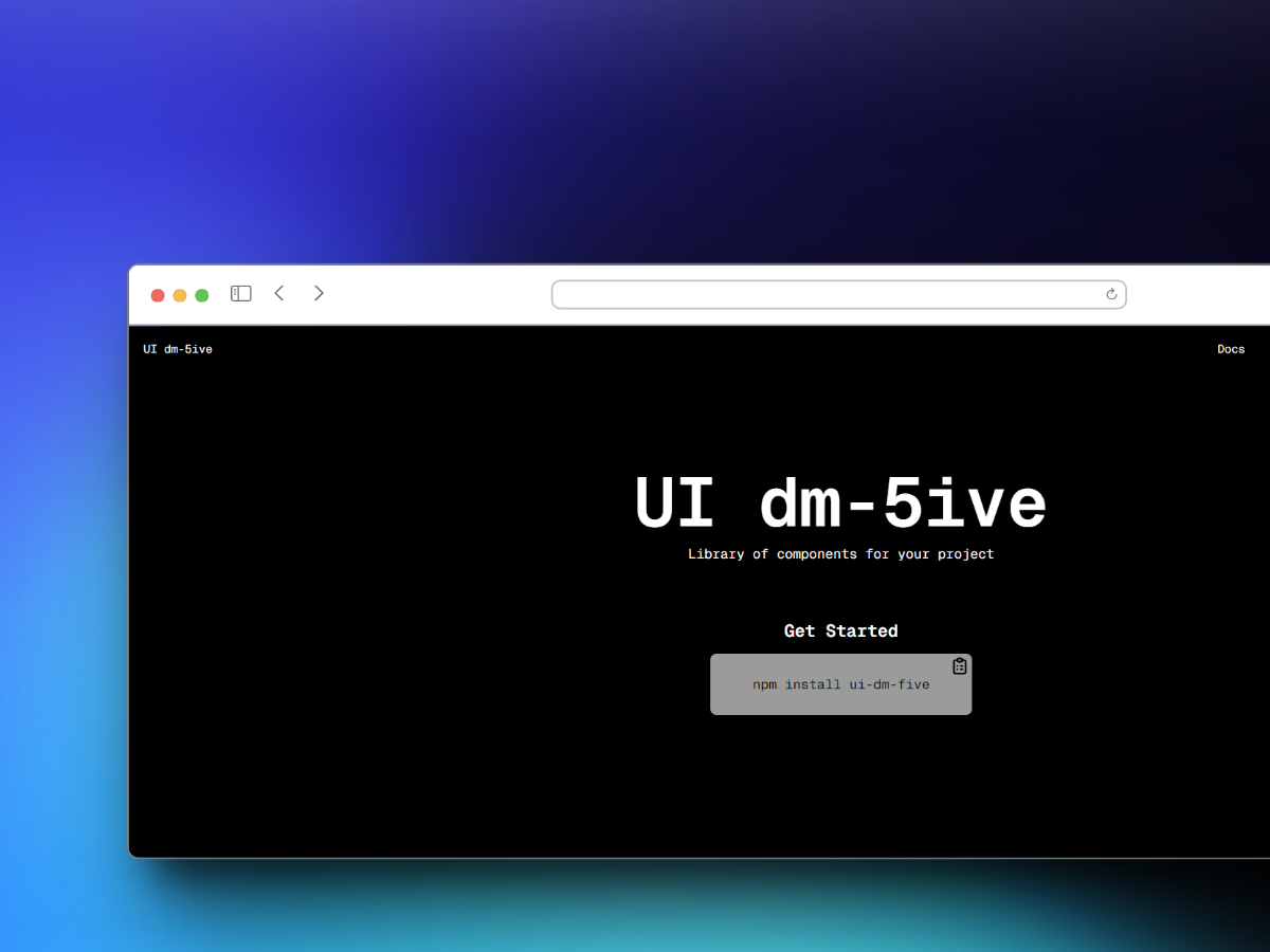 Captura de pantalla del proyecto UI dm-5ive